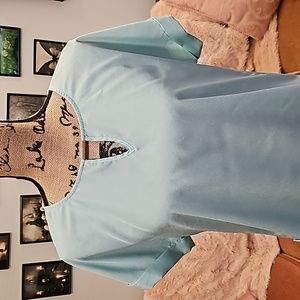 Light Green - Seafoam-ish, Short Capped Sleeve Top